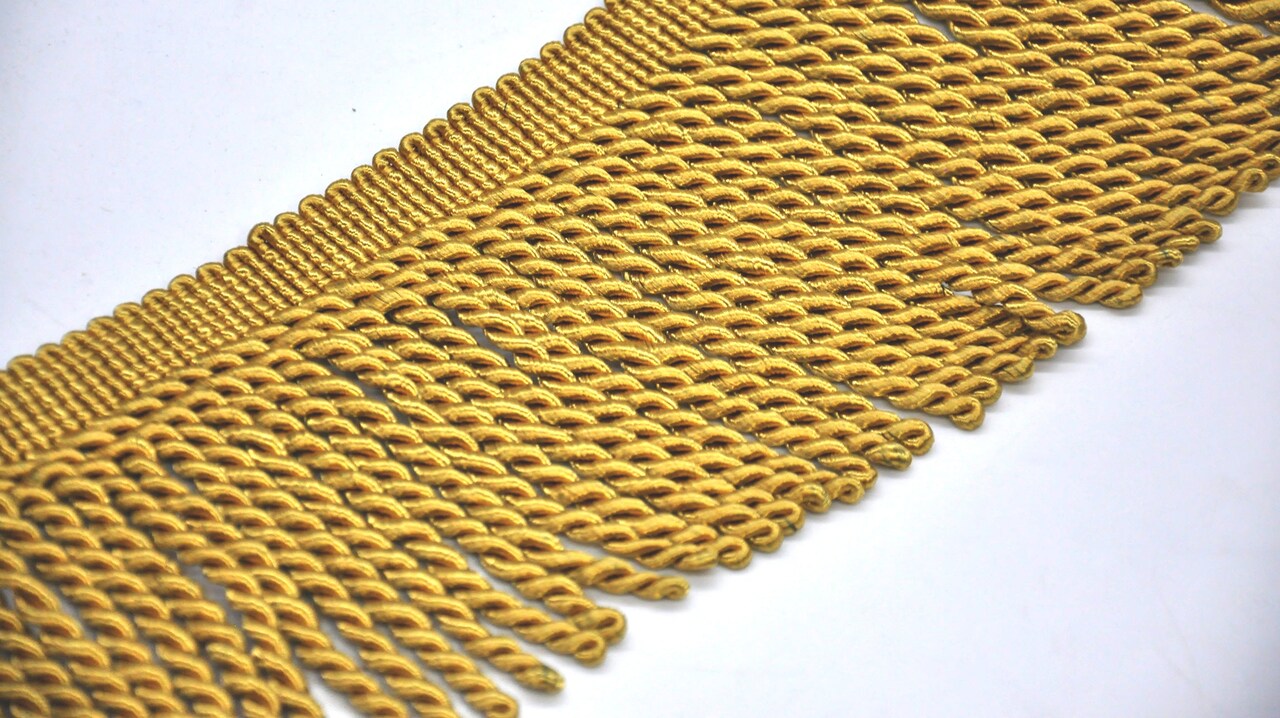 Belagio Bullion Fringe Trim, 6" Wide, Softer Collection, 15 Yards, Gold